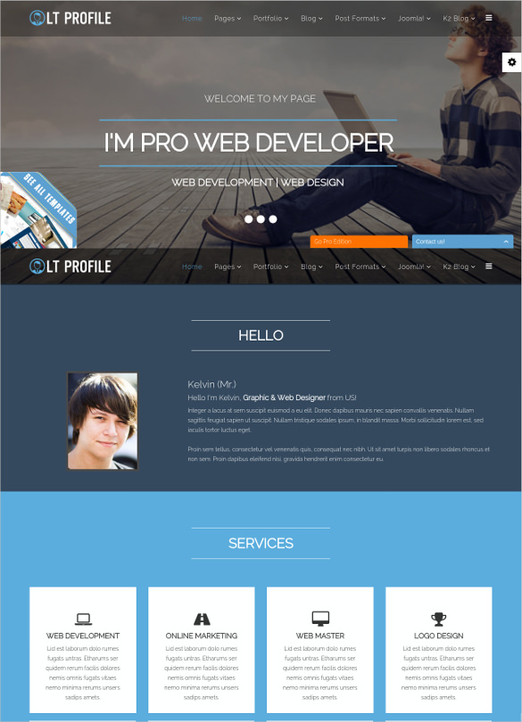 19+ Personal Joomla Themes & Templates