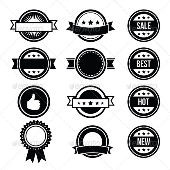 retro round badges vintage labels set vector of format template download