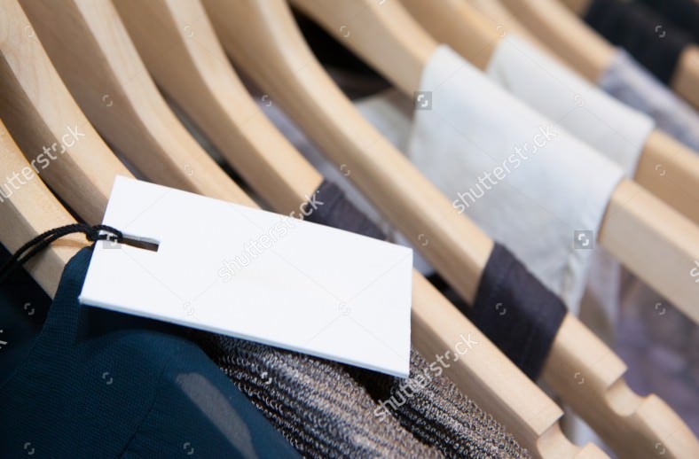 clothes hang on a shelf for fashion label sample example template download 788x518