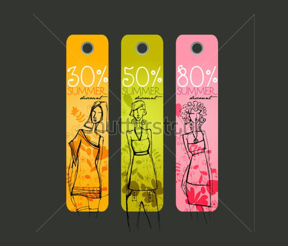 vector cute summer price tags with fashion label example template 