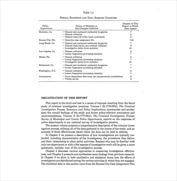 criminal investigation report template