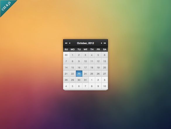 25+ HTML Calendar Templates - HTML, PSD, CSS