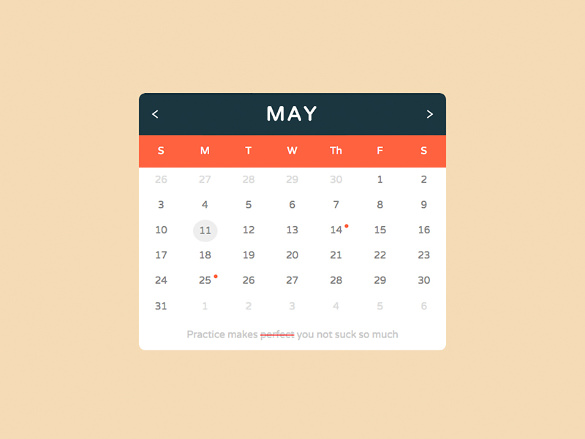 practice makes you suck less html calendar