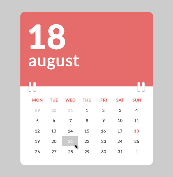 25  HTML Calendar Templates HTML PSD CSS