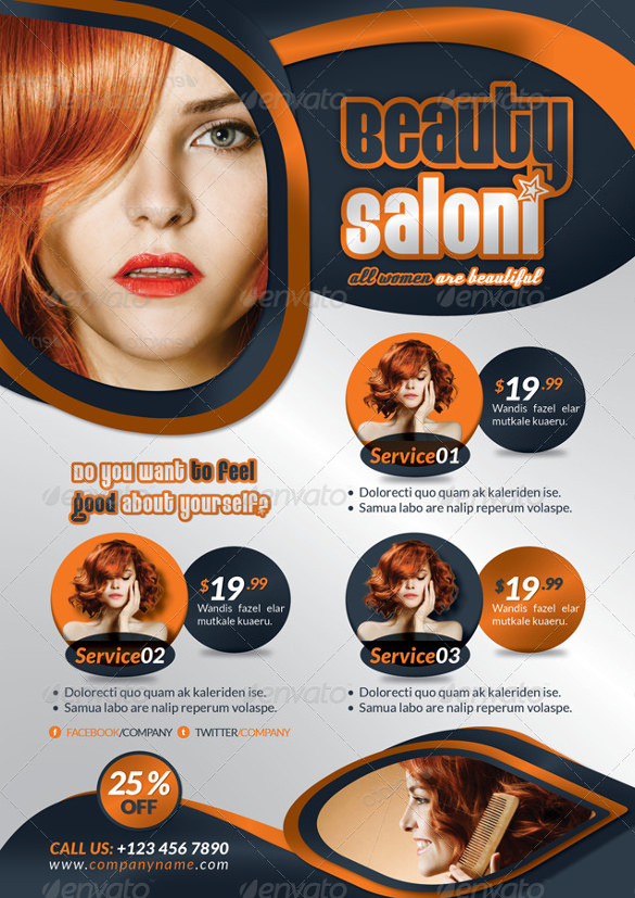 66  Beauty Salon Flyer Templates PSD EPS AI Illustrator Pages