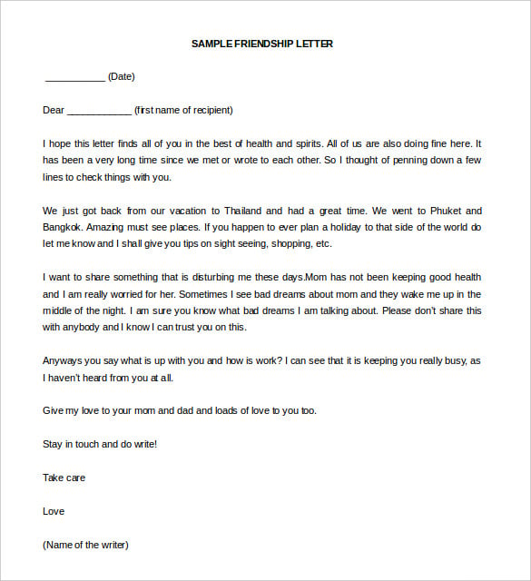 how to write a friendly letter format cover letter templates