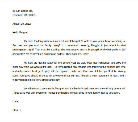 36 friendly letter templates free sample example