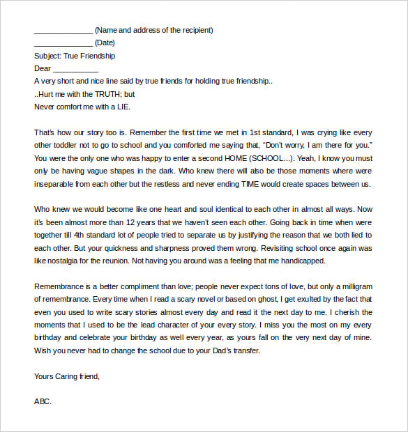 36+ Friendly Letter Templates – Free Sample, Example Format Download ...