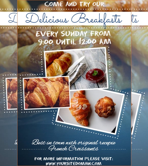 delicious breakfast restaurant flyer online editable