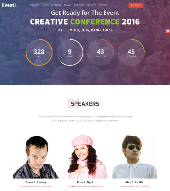 eventz – conference event html5 template