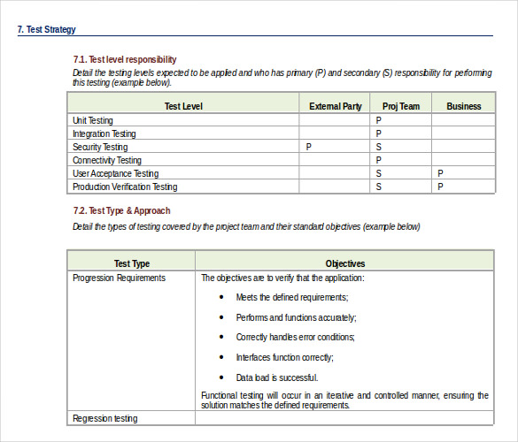 test plan strategy