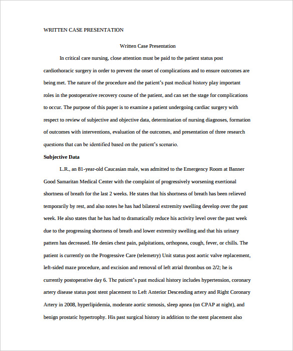 student case study example template free download