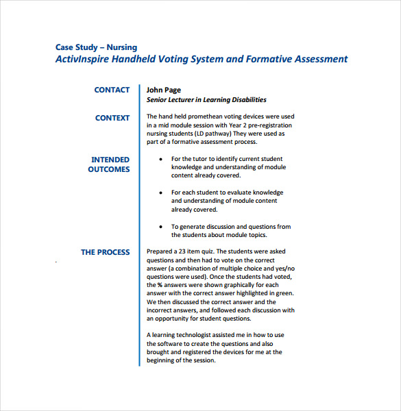 Nursing Case Study Template