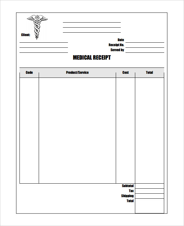 What are printable blank receipts used for?