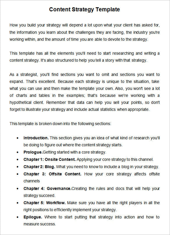 sample content strategy template