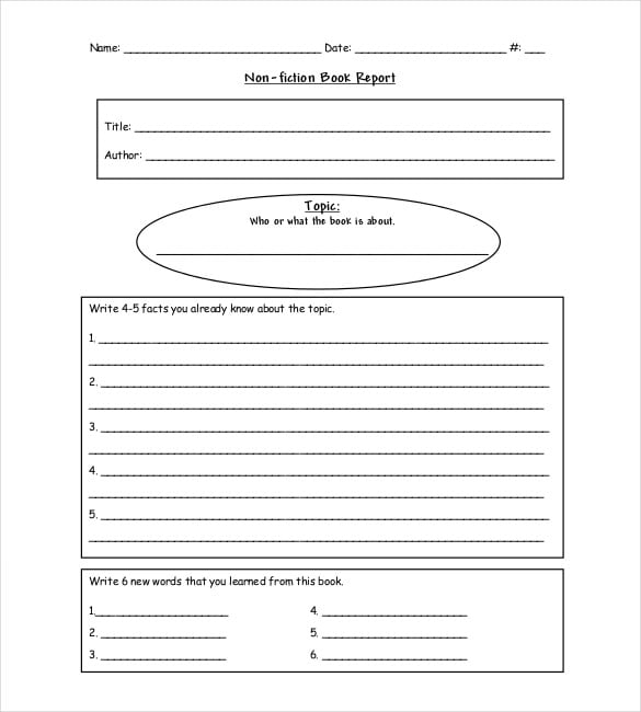 Book Report Template 13+ Free Word, PDF Documents Download