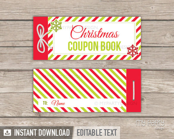 download christmas blank coupon book template