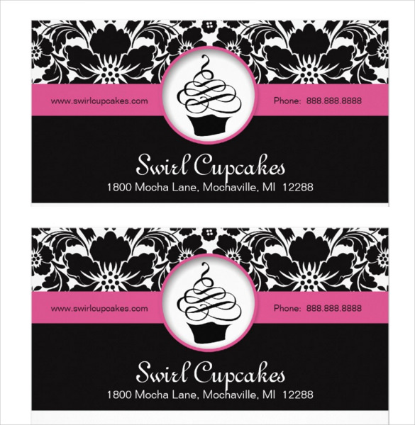 bakery cupcake business letterhead pink floral damask