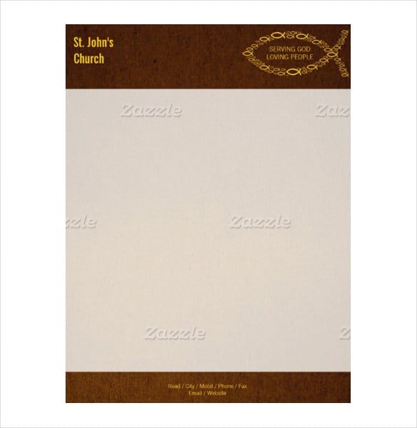 church christian with fish symbol letterhead template download
