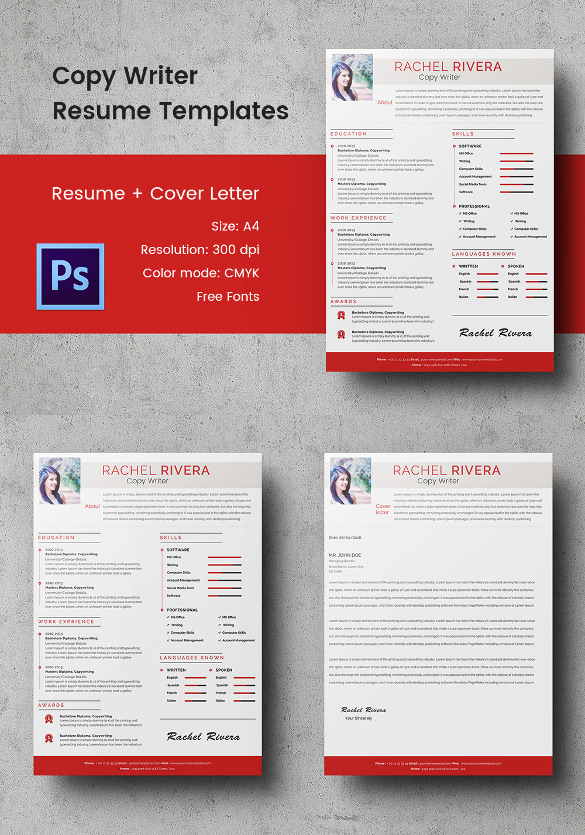 Copywriting resume template