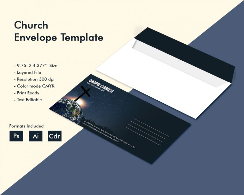 Dazzling Church Envelope Template