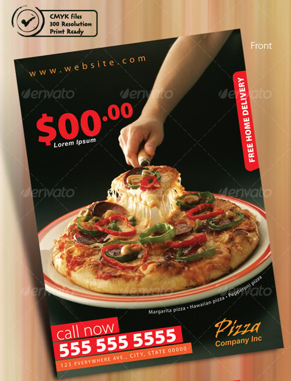print ready pizza flyertemplate