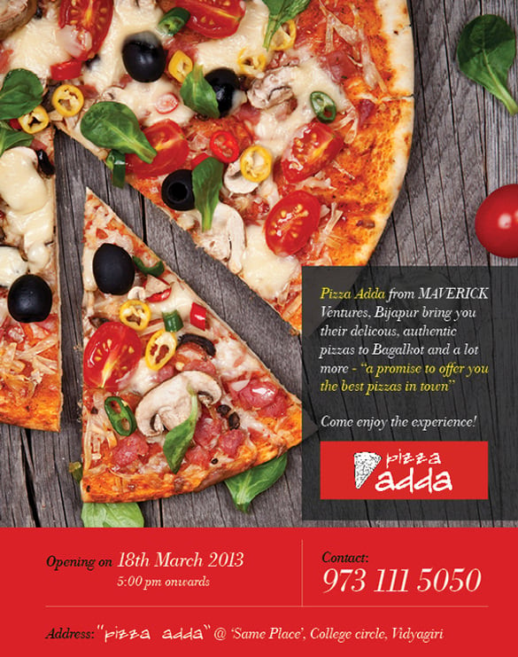 editable pizza flyer template