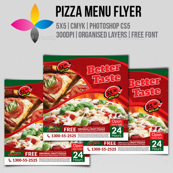 easy to change pizza flyer template