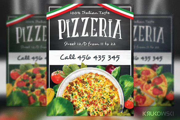 italian pizzeria restaurant flyer template
