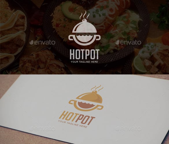 pot style psd food logo template