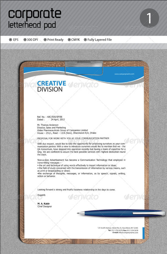corporate letterhead personal use ai illustrator template download