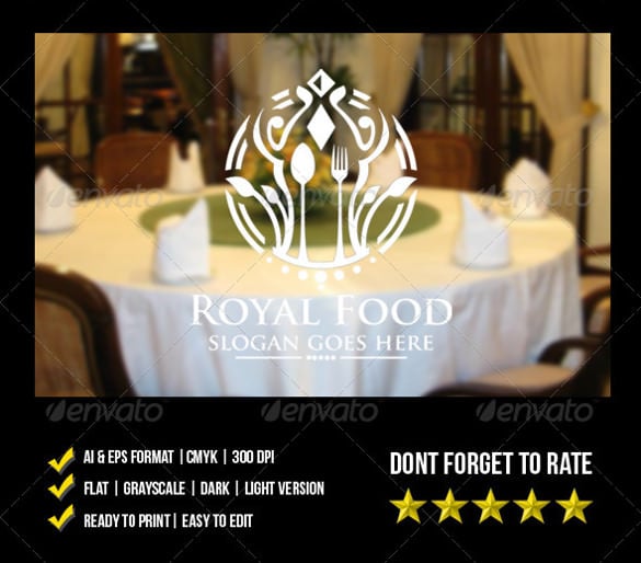 royal food logo template