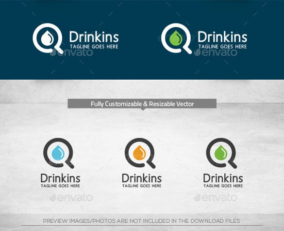 multiple variations of drink logo template