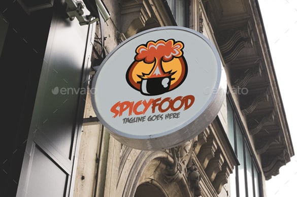 spicy food logo template
