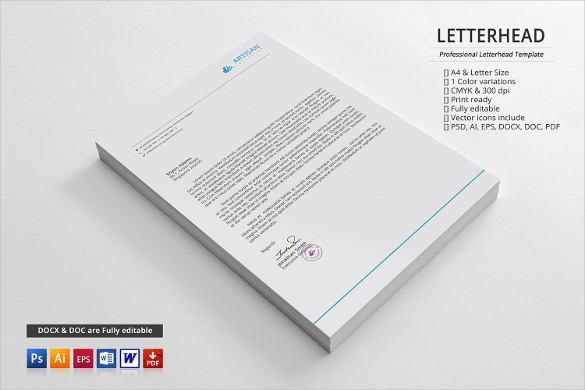 simple corporate letterhead template download