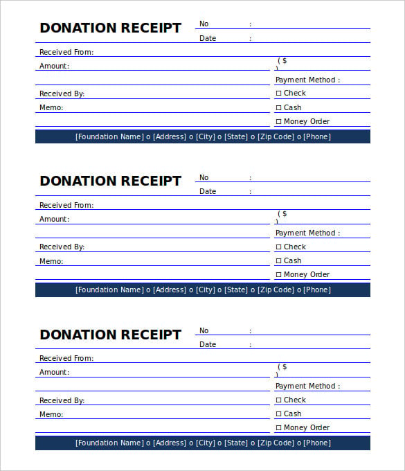 Free Printable Donation Receipt Template