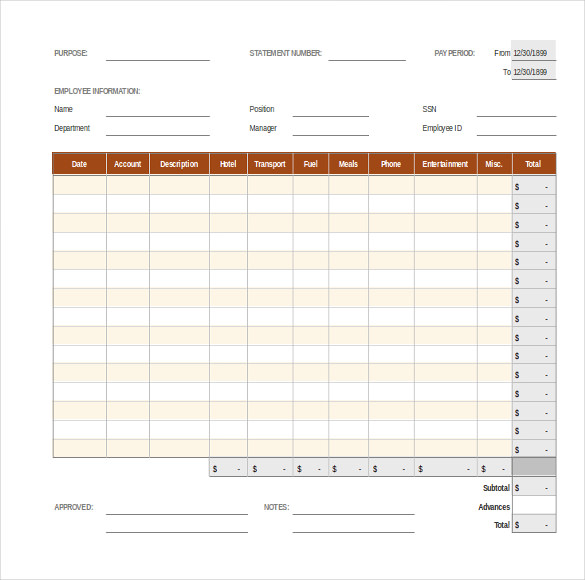 16+ Expense Report Templates Free PDF, Apple Pages, MS Word Format