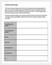 Sample Training And Assessment Strategy Doc Template