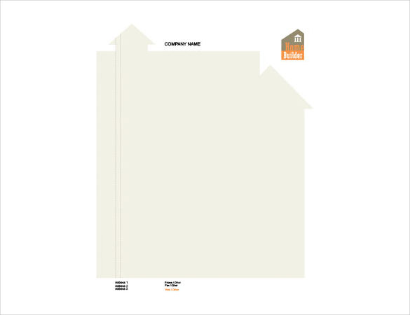 blank construction company letterhead template