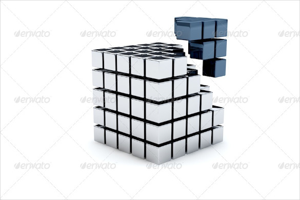 3D Cube Template - 16 + PSD, EPS Format Download