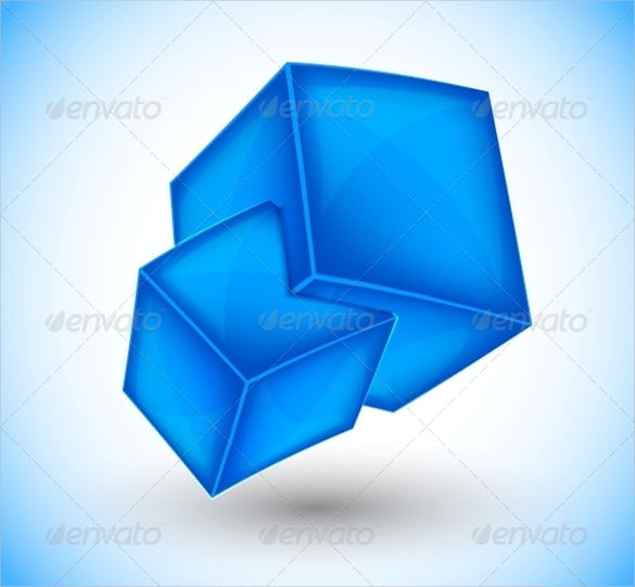 d blue cubes templates