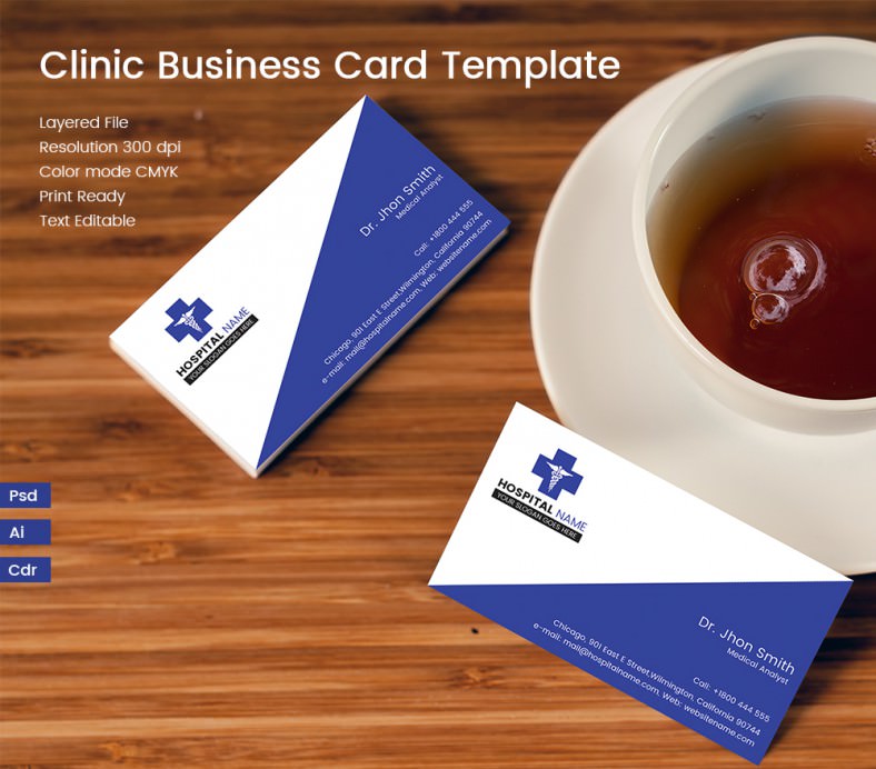 Simple Clinic Business Card Template Free & Premium Templates