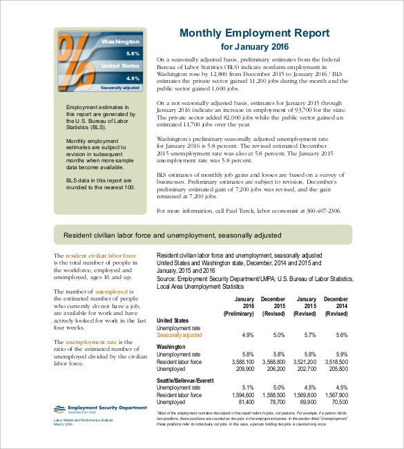 34  Sample Monthly Report Templates Word PDF