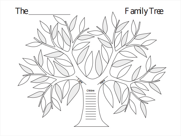 printable the blank family tree template pdf format