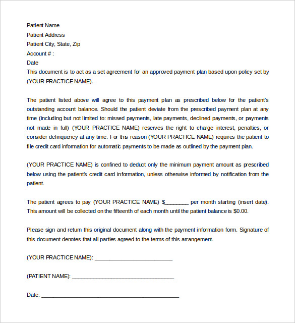 payment to arrangement creditor letter Template Plan 12 Free PDF  Word,  Agreement Payment