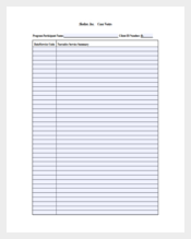 Blank Case Notes Sample PDF Template Free