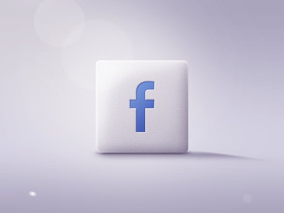 simple white background facebook icon template
