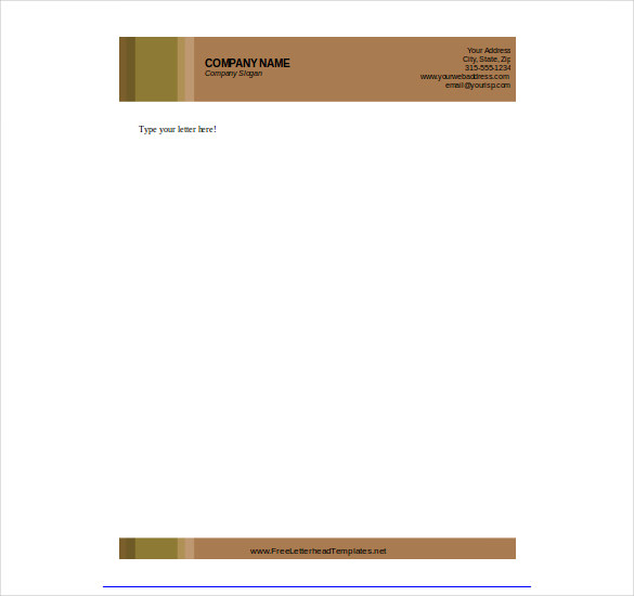 letterhead template in brown colour for free download