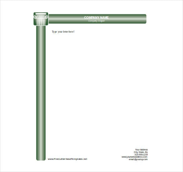 free letterhead for business with architectural column