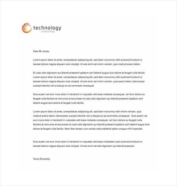 pdf format of letterhead template